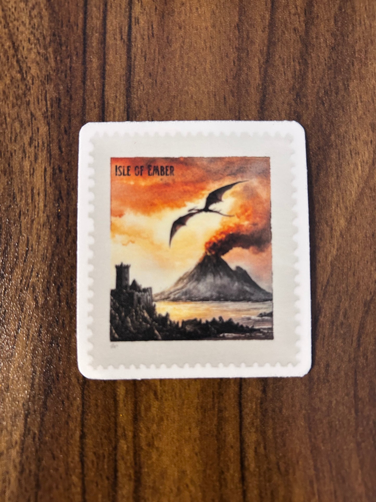 Ember Postage-Stamp Style Sticker